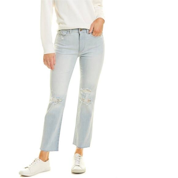 DL1961 Mara Ankle high rise instasculpt straight raw hem jeans 27 - Picture 1 of 9